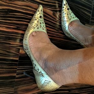 Steve Madden Gold Stilettos